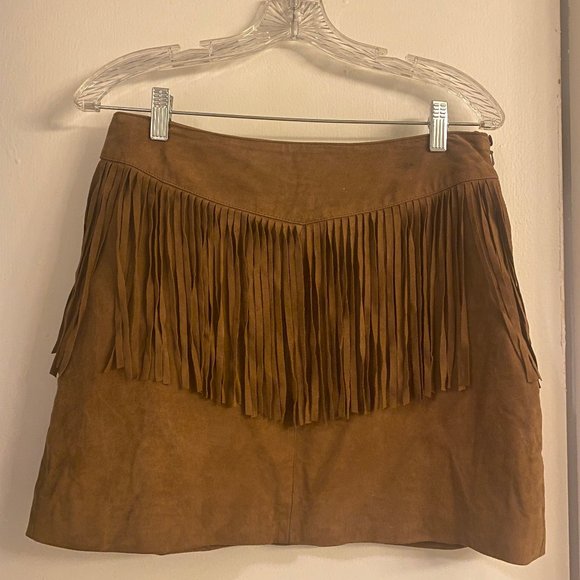 Walter Baker Dresses & Skirts - Walter Baker Riley Suede Fringe Mini Skirt Size 6